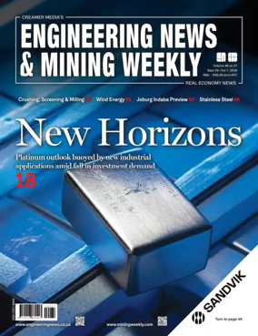 Cover of Engineering News and Mining Weekly