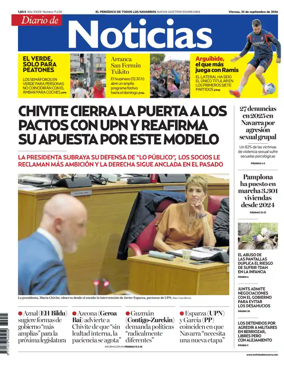 Cover of Diario de Noticias (Spain)