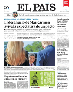Cover of EL PAIS primera edicion