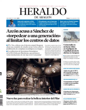 Cover of Heraldo de Aragon