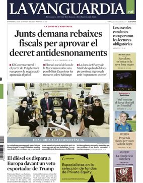 Cover of La Vanguardia (Catalonia - 1st edition)