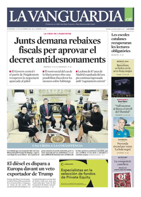 Cover of La Vanguardia (Catala)