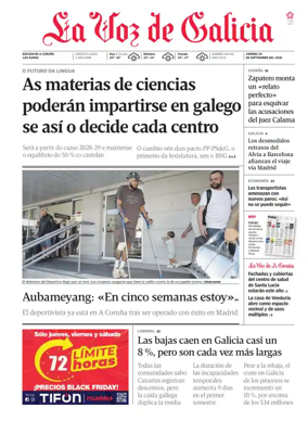 Cover of La Voz de Galicia (A Coruna)