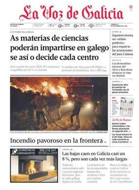 Cover of La Voz de Galicia (Ourense)