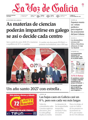 Cover of La Voz de Galicia (Santiago)
