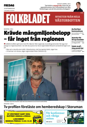 Cover of Folkbladet Vasterbotten