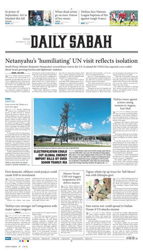 Cover of Daily Sabah (Turkey)