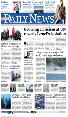 Cover of Hurriyet Daily News & Economic Review