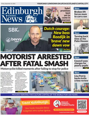 Cover of Edinburgh Evening News