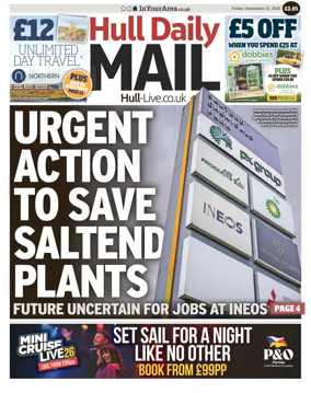 Cover of Hull Daily Mail
