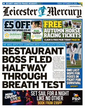 Cover of Leicester Mercury