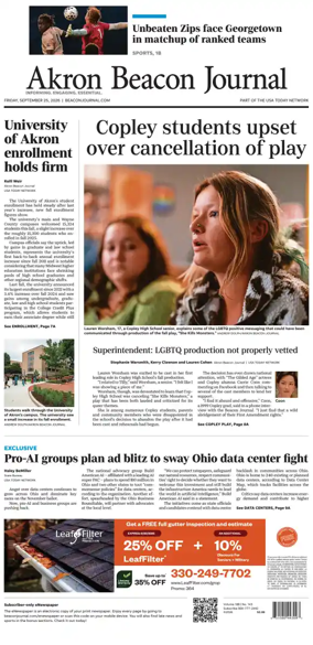 Cover of Akron Beacon Journal