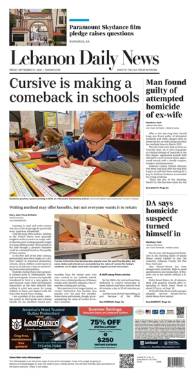 Cover of Lebanon Daily News