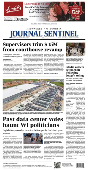Cover of Milwaukee Journal Sentinel
