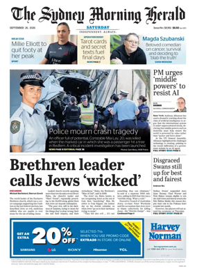 Cover of The Sydney Morning Herald
