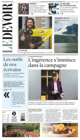 Cover of Le Devoir
