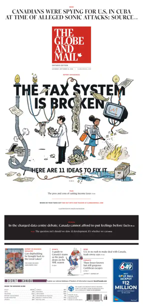 Cover of The Globe and Mail (Ontario Edition)