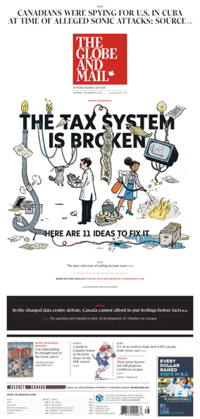 Cover of The Globe and Mail (Ottawa/Quebec Edition)