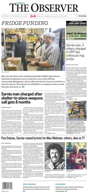 Cover of The Observer (Sarnia)