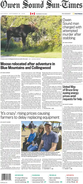 Cover of The Sun Times (Owen Sound)