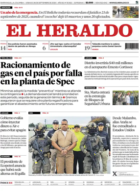 Cover of El Heraldo (Colombia)
