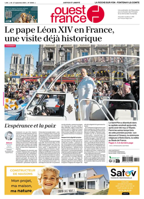 Cover of Ouest France (La Roche-sur-Yon - Fontenay-le-Comte)