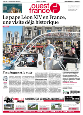 Cover of Ouest-France (Saint-Brieuc Lamballe)