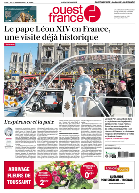 Cover of Ouest France (Saint-Nazaire La Baule Guerande)
