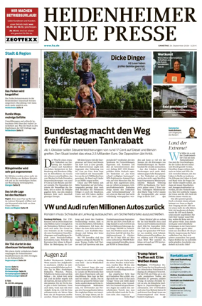 Cover of Heidenheimer Neue Presse