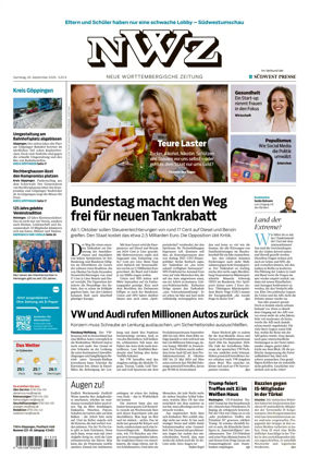 Cover of NWZ – Neue Wurttembergische Zeitung