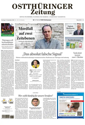 Cover of Ostthuringer Zeitung (Saale-Holzland-Kreis)