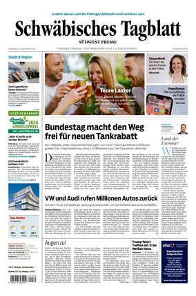 Cover of Schwabisches Tagblatt - Tubinger Chronik