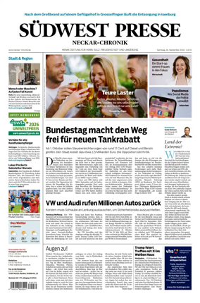 Cover of SUDWEST PRESSE - Neckar-Chronik