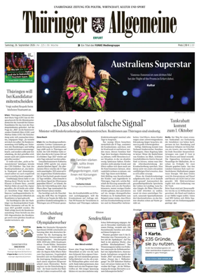 Cover of Thuringer Allgemeine (Erfurt)