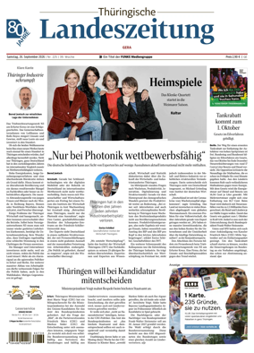 Cover of Thuringische Landeszeitung (Gera)