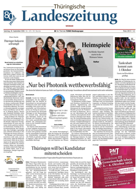 Cover of Thuringische Landeszeitung (Weimar)