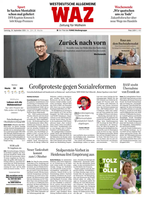Cover of Westdeutsche Allgemeine Zeitung (Mulheim an der Ruhr)