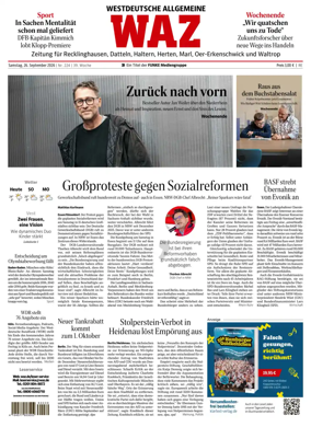 Cover of Westdeutsche Allgemeine Zeitung (Recklinghausen)