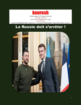 Cover of Kourosh France Weekly Magazine (French)