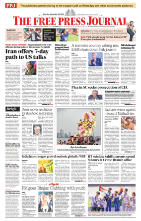 Cover of The Free Press Journal