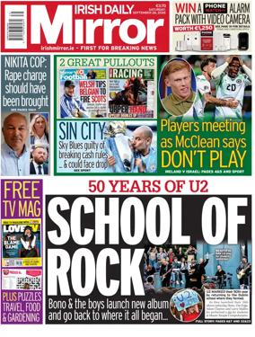 Cover of Irish Daily Mirror