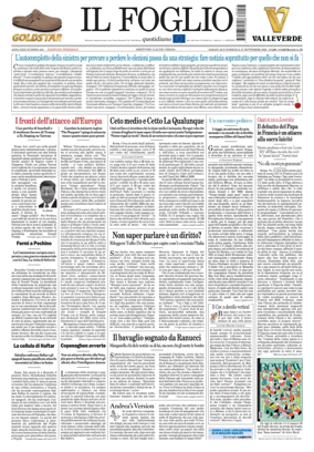 Cover of Il Foglio Quotidiano