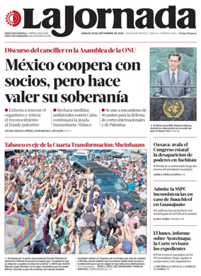 Cover of La Jornada