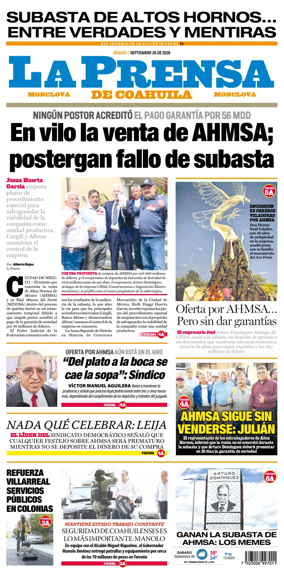 Cover of La Prensa de Coahuila