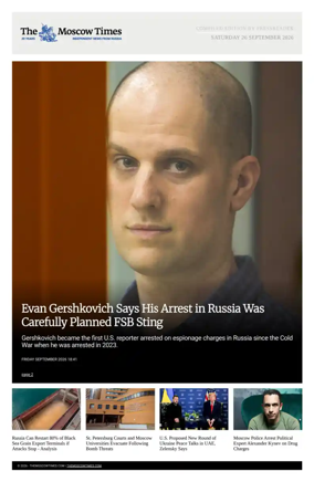 Cover of The Moscow Times - English