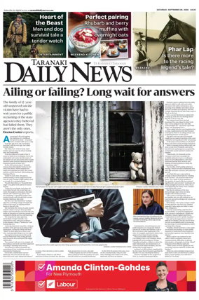 Cover of Taranaki Daily News
