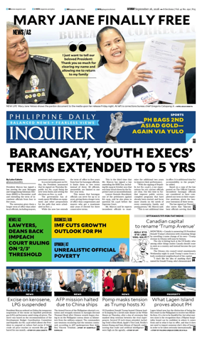 Cover of Philippine Daily Inquirer