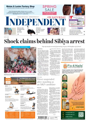 Cover of The Independent on Saturday