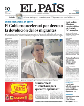 Cover of EL PAIS Euskadi