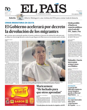 Cover of El Pais Madrid